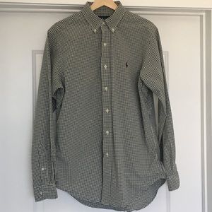 Green and white Ralph Lauren gingham button down